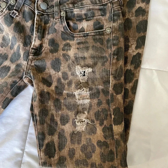 R13 Kate leopard distressed denim - Picture 7 of 16